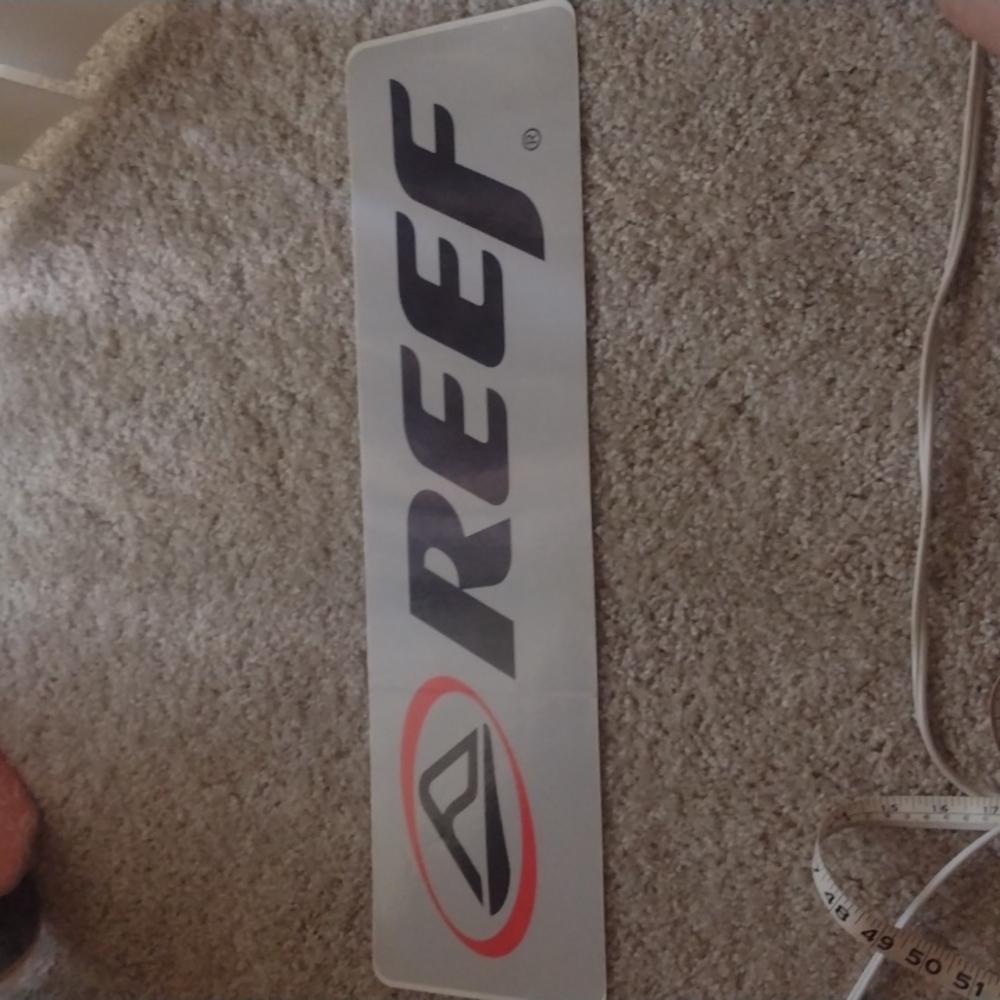 Reef surfboard sticker 22"x6" gray and black
